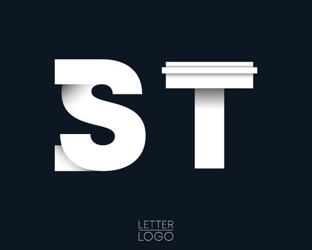 Letter S and T template logo designのイラスト素材