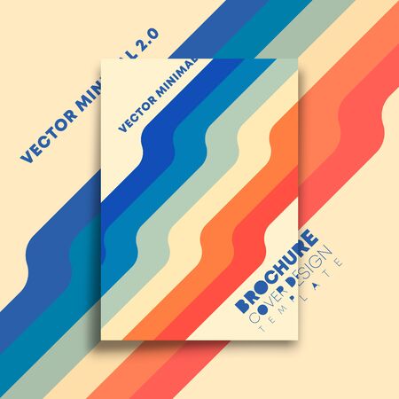 Background with colored lines, minimal vintage design for flyer, poster, brochure cover, retro album, typography or other printing products. Vector illustration.のイラスト素材