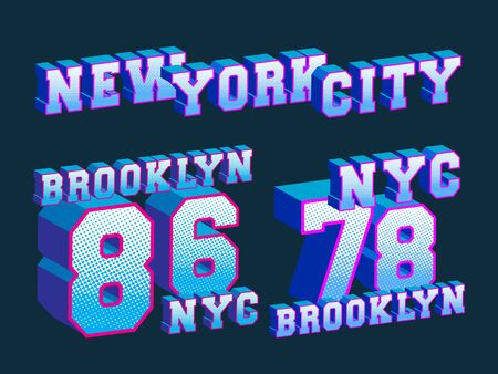 New York City - Brooklyn - NYC t-shirt print stamp for t shirts applique, tee badge, label, clothing tag, jeans, and casual wear. Vector illustrationのイラスト素材