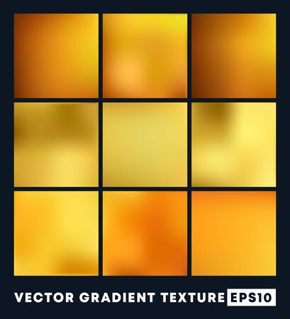 Set of gold gradient texture pattern background. Vector illustartion.のイラスト素材