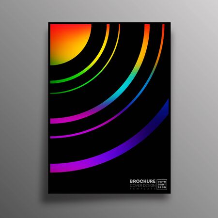 Abstract design poster with colorful gradient circular lines for flyer, brochure cover, vintage typography, background or other printing products. Vector illustrationのイラスト素材