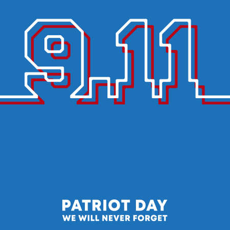 9.11 Patriot Day - We will never forget background design for flyer, poster, memorial card, brochure cover, typography or other printing products. Vector illustrationのイラスト素材