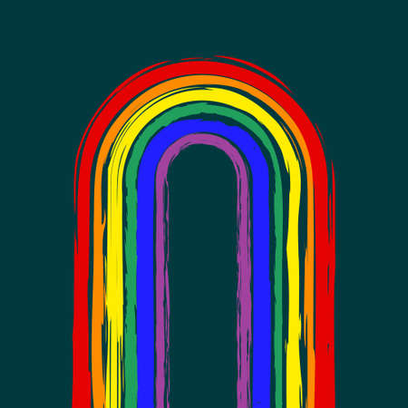 Colorful rainbow hand drawn design. Vector illustration.のイラスト素材