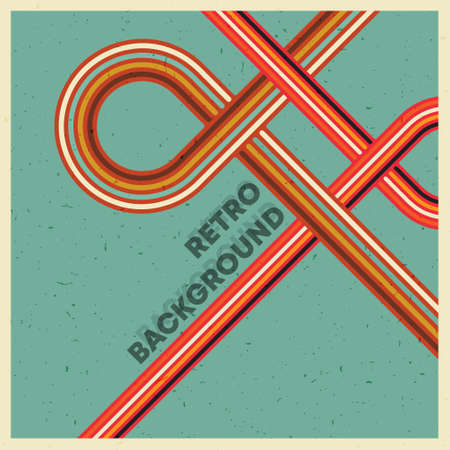 Retro grunge texture background with vintage colorful stripes. Vector illustrationのイラスト素材