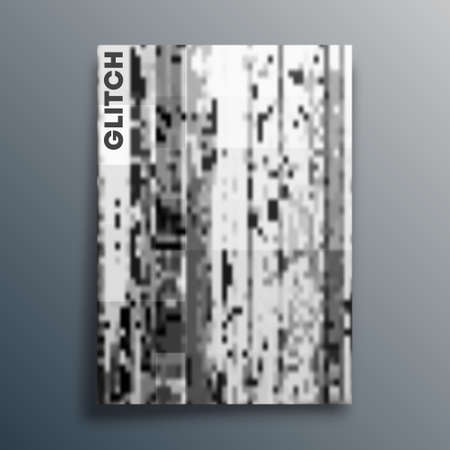Glitch texture template for the banner, flyer, poster, cover brochure or other advertising products. Vector illustration.のイラスト素材
