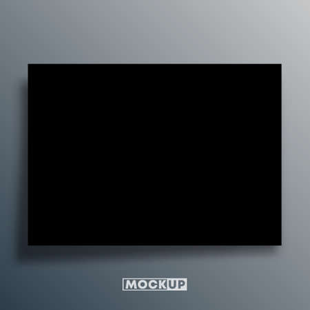 Black background template for the mockup, banner, flyer, poster, cover brochure or other advertising products. Vector illustration.のイラスト素材