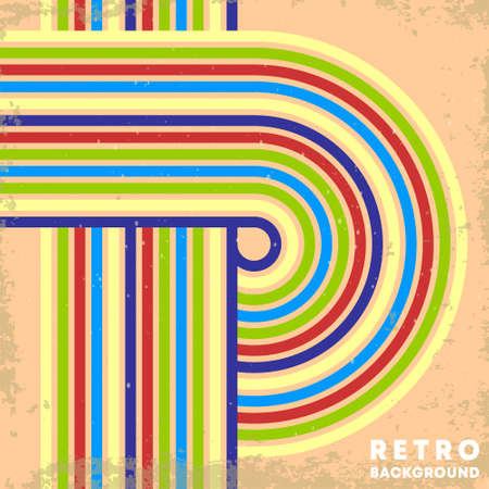 Retro grunge texture background with vintage striped lines. Vector illustrationのイラスト素材