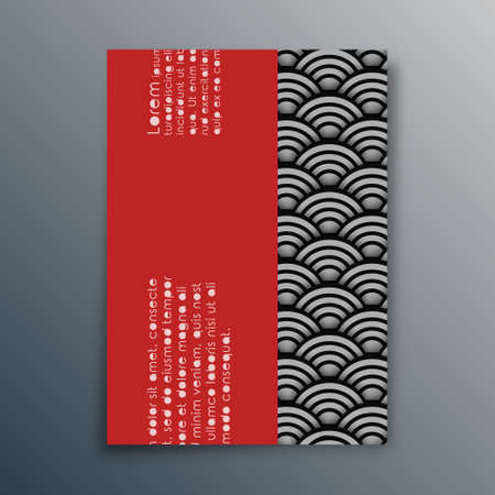 Japan wave pattern background design for flyer, brochure cover, card, typography or other printing products. Vector illustrationのイラスト素材