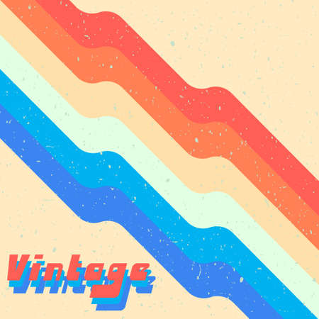 Retro design background with vintage grunge texture and lines. Vector illustrationのイラスト素材