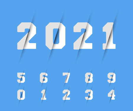 Set of numbers 0 1 2 3 4 5 6 7 8 9 razor design. Vector illustration.のイラスト素材
