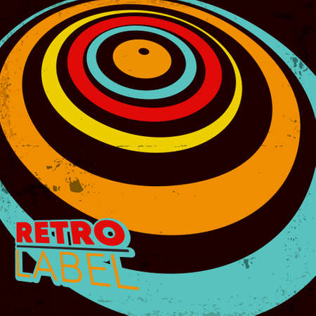 Retro design poster with vintage grunge texture and colored lines. Vector illustrationのイラスト素材