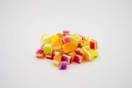 Jelly sweet candy dessert colorfull with white background.の写真素材