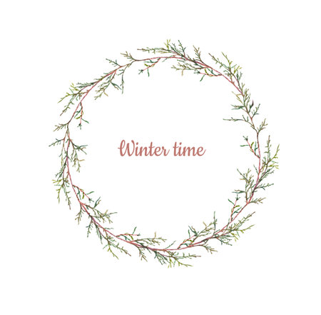 Festive quark wreath for new year and christmas isolated on white background.の写真素材