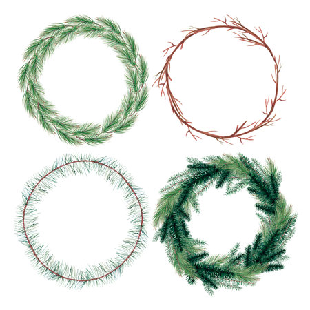 Festive quark wreath for new year and christmas isolated on white background.の写真素材