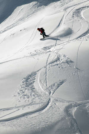 BANSKO, BULGARIA - MARCH 1: Yana Dauteva(BUL) competing in Mad Goat Ride FREERIDE WORLD QUALIFIER (FWQ) BANSKO 2013 on MARCH 1-2, 2013 in Bansko, Bulgaria. のeditorial素材