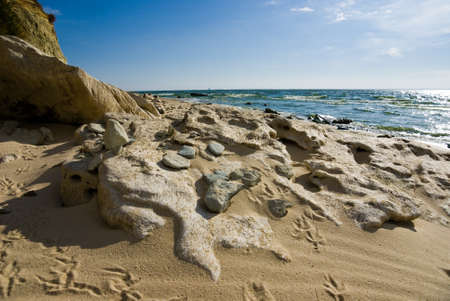 Freakish rocks on the shore of the reservoir Tsimlyanskの写真素材