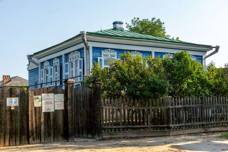 VESHENSKAYA, RUSSIA - AUGUST 28, 2021: The old house of the writer MA Sholokhov. The third book of the novel Quiet Don was written here. The writer lived here with his family from 1928 to 1935のeditorial素材