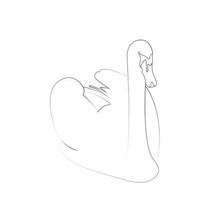 Swan vector illustration isolated grouped transparent backgroundのイラスト素材