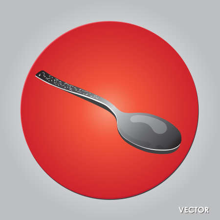 Table tea spoon photo realistic vector illustrationのイラスト素材