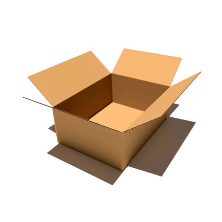 carton box 3d renderer illustration isolated on white background