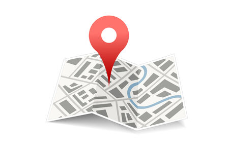 map with red pin isolatedのイラスト素材