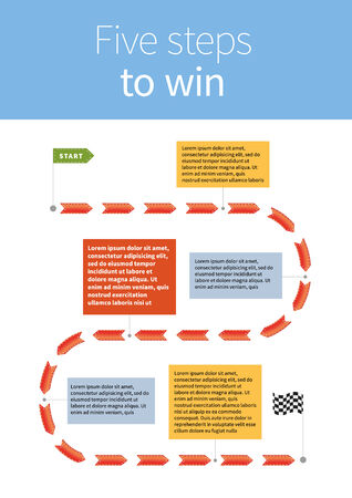 five steps to winのイラスト素材