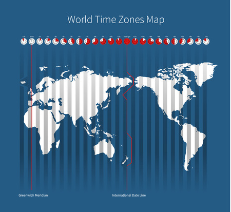 World Time Zones Mapのイラスト素材