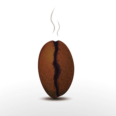 photorealistic coffee bean with smoke isolated on whiteのイラスト素材