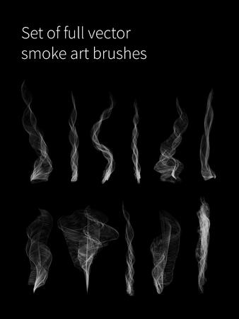 Set of full vector smoke art brushesのイラスト素材