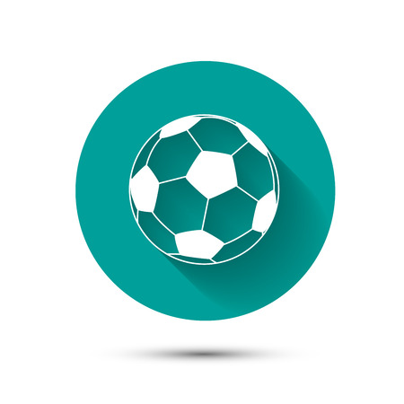 Football icon on green background with shadowのイラスト素材