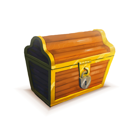 Realistic icon of treasure chest isolatedのイラスト素材