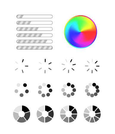 Set of different progress bar icons isolated on whiteのイラスト素材