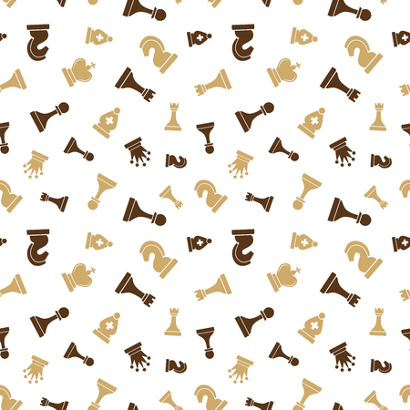 Colorful chess icons on white, seamless patternのイラスト素材
