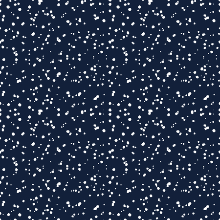 Snowfall on deep blue night sky, seamless patternのイラスト素材