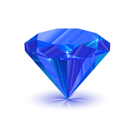 Realistic bright shiny sapphire isolated on whiteのイラスト素材