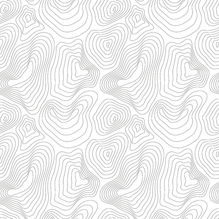 Heights map, black contour on white, seamless patternのイラスト素材