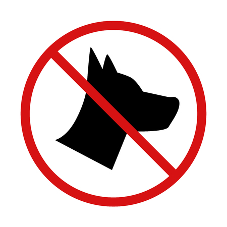 No Dogs allowed, forbidden sign isolated on whiteのイラスト素材