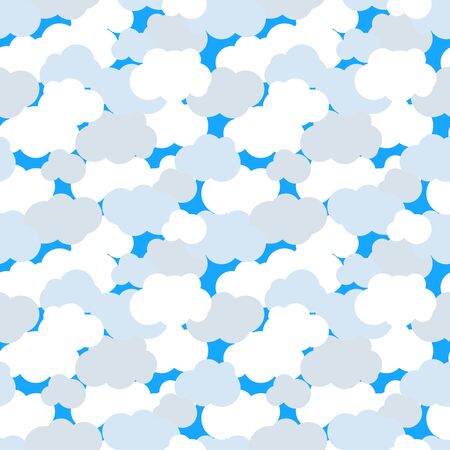 Flat clouds in blue sky seamless patternのイラスト素材