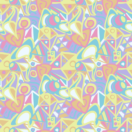 Cute abstract seamless pattern in pastel colorsのイラスト素材