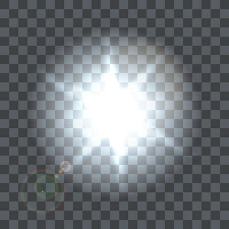 Vector lens flare beam on transparent backgroundのイラスト素材