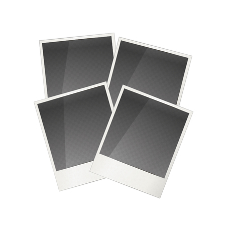 Four realistic photo frame isolated on whiteのイラスト素材