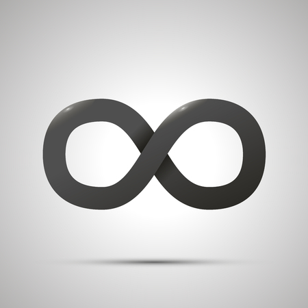 Black simple Infinity sign with shadow on white backgroundのイラスト素材