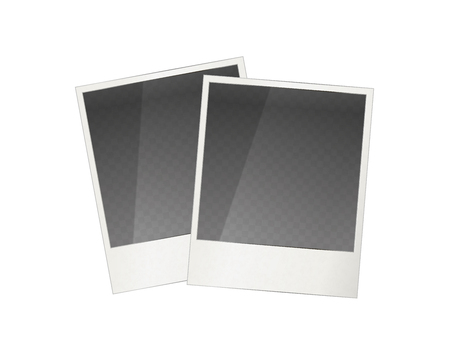 Two realistic  photo frame with transparent place for image, isolated on whiteのイラスト素材