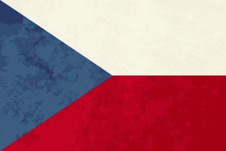 True proportions Czech Republic flag with grunge textureのイラスト素材