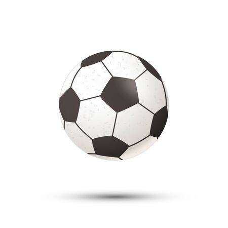 Realistic football ball icon with shadow isolated on whiteのイラスト素材