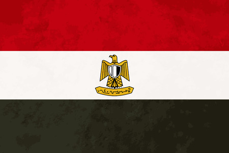 True proportions Egypt flag with grunge textureのイラスト素材