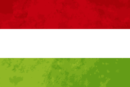 True proportions Hungary flag with grunge textureのイラスト素材