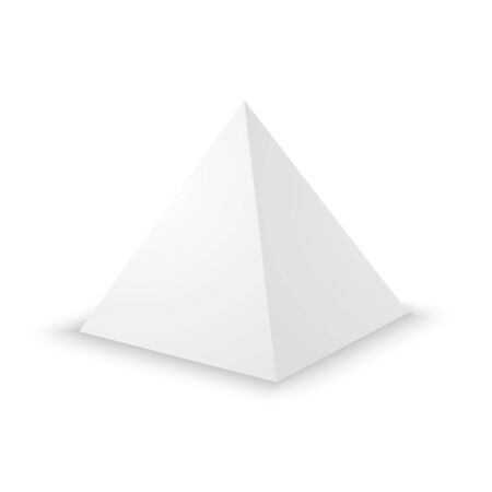 Blank white pyramid on white background. 3d template.のイラスト素材