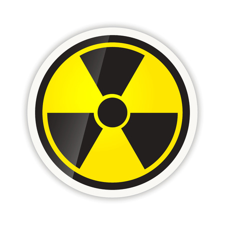 Bright glossy radiation icon isolated on whiteのイラスト素材