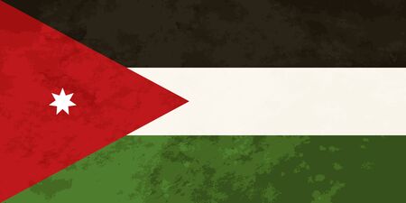 True proportions Jordan flag with grunge textureのイラスト素材
